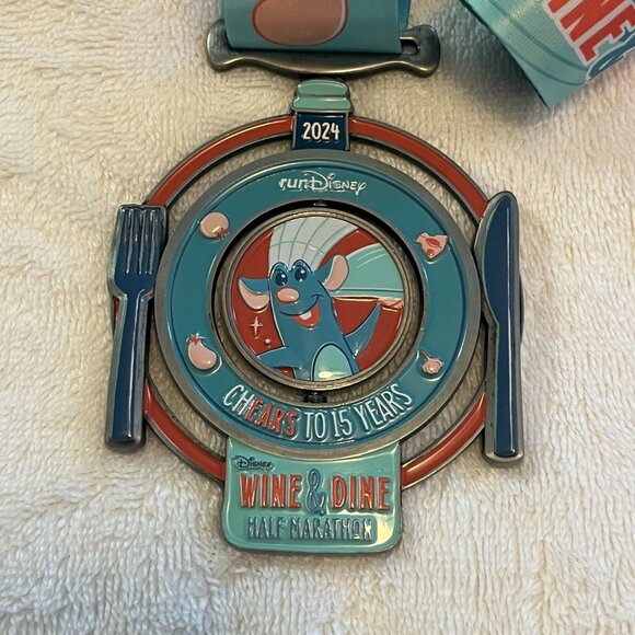 Run Disney 2024 Wine & Dine Half Marathon Remy Medal - Picture 1 of 5